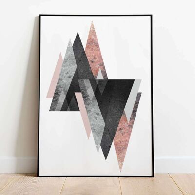 Mountains Copper Marble Abstract Poster (42 x 59.4cm)