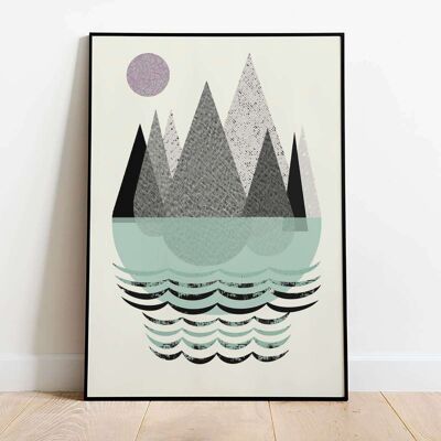 Mountains Natural Abstract Poster (50 x 70 cm)