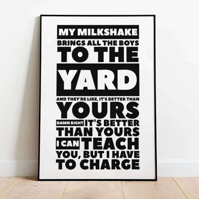 My Milkshake Boxed Music Typography Poster (50 x 70 cm)