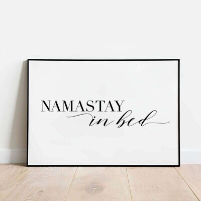 Namastay in bed Landscape Typography Poster (42 x 59.4cm)