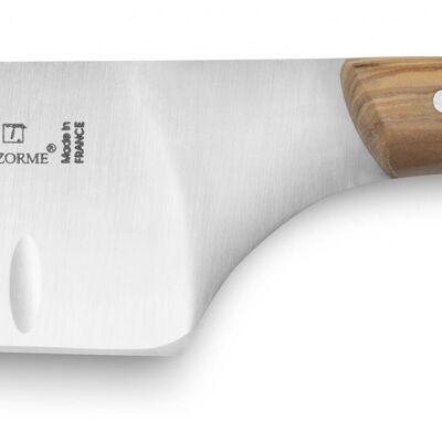 Couteau Santoku lame alvéolée manche bois d'olivier