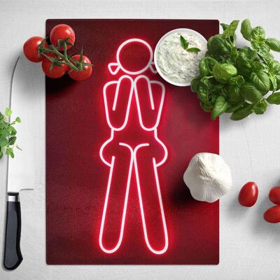Neon Female Toilet Sign Chopping Board