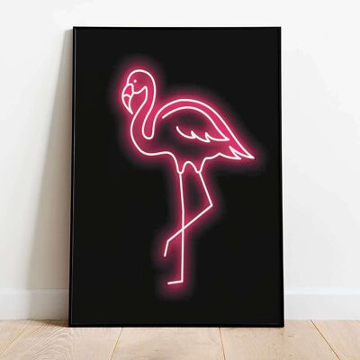 Neon Flamingo Poster (50 x 70 cm)
