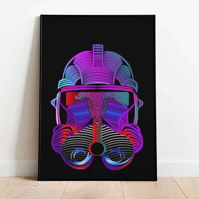 Neon Stormtrooper Inspired Poster (42 x 59.4cm)