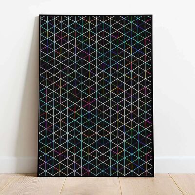 Neon Triangles Abstract Poster (50 x 70 cm)
