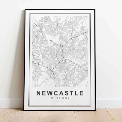 Newcastle City Map Poster (42 x 59.4cm)