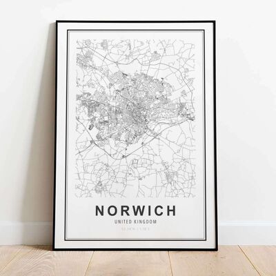 Norwich City Map Poster (42 x 59.4cm)