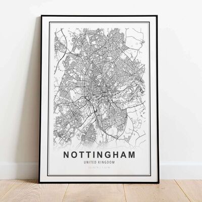 Nottingham City Map Poster (42 x 59.4cm)