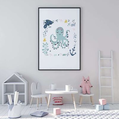 Octopus Nursery Poster (42 x 59.4cm)