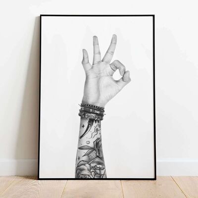 Ok Hand Tattooed Portrait Poster (50 x 70 cm)