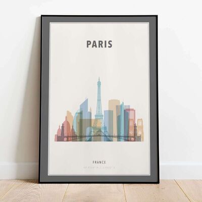 Paris Skyline City Map Poster (50 x 70 cm)
