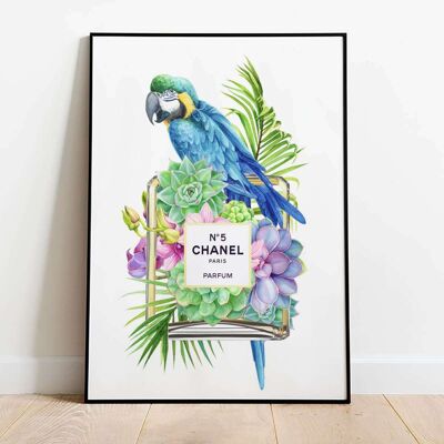 Parrot Tropical Perfume Fashion Poster (42 x 59.4cm)