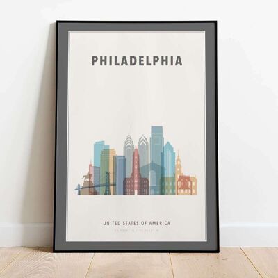 Philadelphia Skyline City Map Poster (42 x 59.4cm)