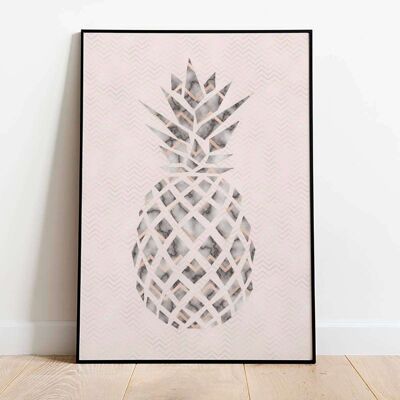 Pineapple Blush Pink Abstract Tropical Poster (42 x 59.4cm)