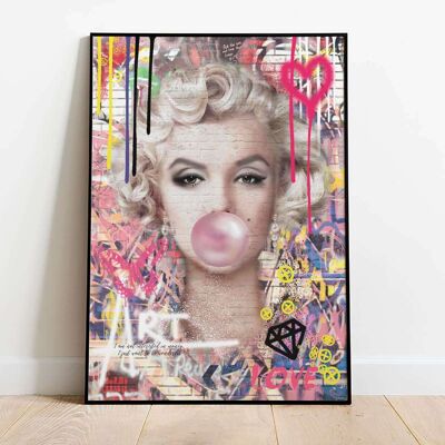Pink Bubble Trouble Marilyn Pop Graffiti Poster (42 x 59.4cm)
