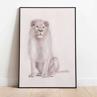 Pink Mink Lion Animal Poster (42 x 59.4cm)