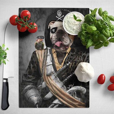 Pirate Bulldog Animal Chopping Board