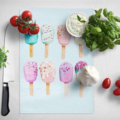 Popsicles Blue Ice cream Chopping Board