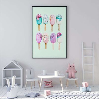 Popsicles Green Nursery Poster (50 x 70 cm)