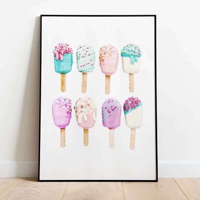 Popsicles Ice Cream Kitchen Poster (42 x 59.4cm)