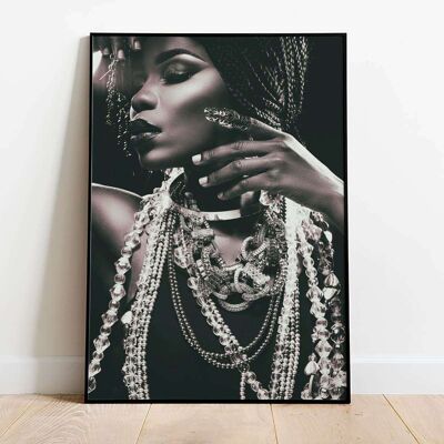 Portrait of a Lady with Silver Ornaments Poster (50 x 70 cm)