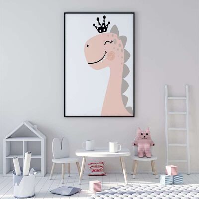 Princess Dino Nursery Poster (50 x 70 cm)