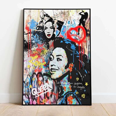 Queen B Pop Graffiti Poster (50 x 70 cm)