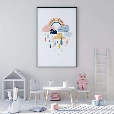 Rainbow Nursery Wall Art Fashion Poster (50 x 70 cm)