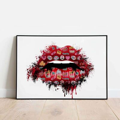 Rebel Girl Lips in Red Poster (61 x 91 cm)