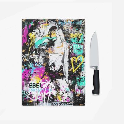 Rebel Girl Pop Graffiti Chopping Board