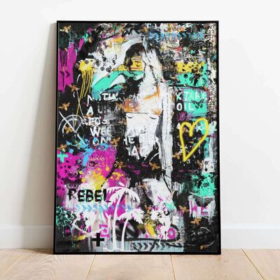 Rebel Girl Pop Graffiti Poster (42 x 59.4cm)
