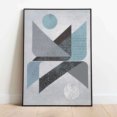 Reflections Blue Abstract Poster (50 x 70 cm)