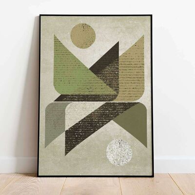 Reflections Green Abstract Poster (50 x 70 cm)