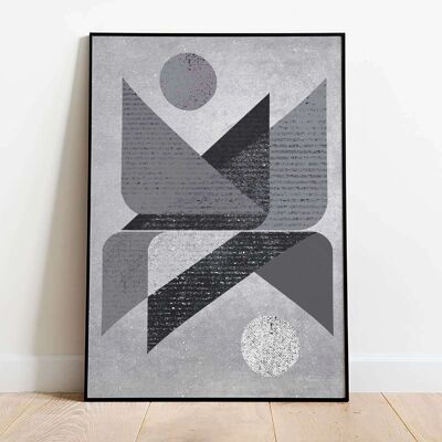 Reflections Grey Abstract Poster (61 x 91 cm)