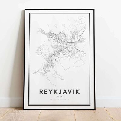 Reykjavik City Map Poster (42 x 59.4cm)