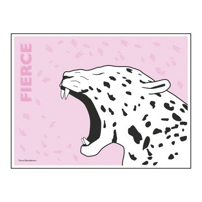 Fierce jaguar print; pink