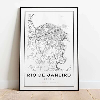 Rio de Janeiro City Map Poster (42 x 59.4cm)