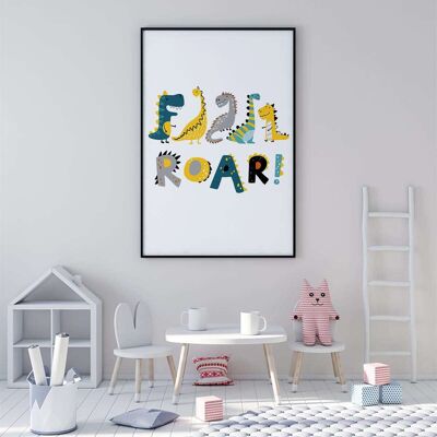 Roar Dinos Nursery Poster (42 x 59.4cm)