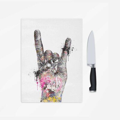 Rock and Roll Hand Chopping Board