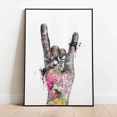 Rock and Roll Hand Po Poster (42 x 59.4cm)