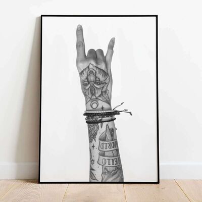 Rock and Roll Hand Tattooed Poster (50 x 70 cm)