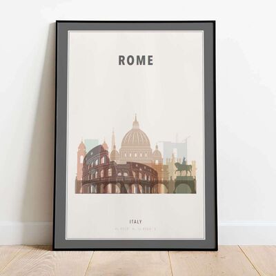 Rome Skyline City Map Poster (42 x 59.4cm)