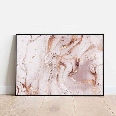 Rose Gold Liquid Abstract Poster (61 x 91 cm)