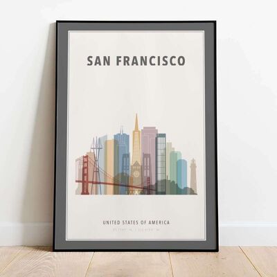 San Francisco Skyline City Map Poster (42 x 59.4cm)