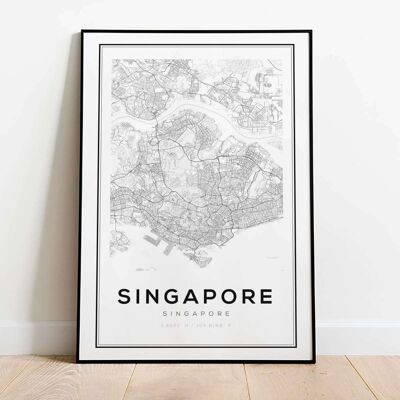 Singapore City Map Poster (50 x 70 cm)