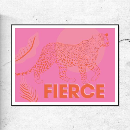 Fierce leopard pink and orange