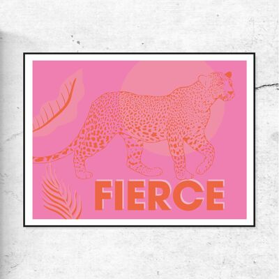 Fierce leopard pink and orange