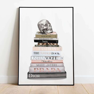 Skull and Fashion Books Poster (42 x 59.4cm)