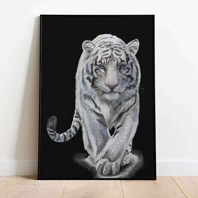 Snow Tiger Confetti Animal Poster (42 x 59.4cm)