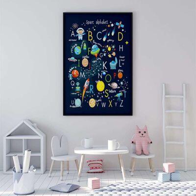 Space Alphabet Nursery Poster (50 x 70 cm)